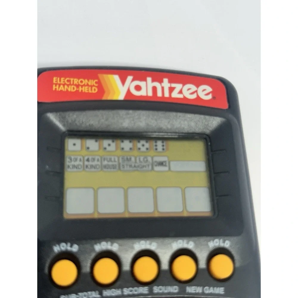 1995 Yahtzee Electronic Handheld Game Milton Bradley Black Tested